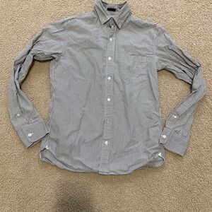 J. Crew Women’s Button-Down Shirt in Gray and White Stripes